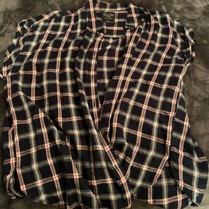 Abercrombie & Fitch short sleeve flannel blouse